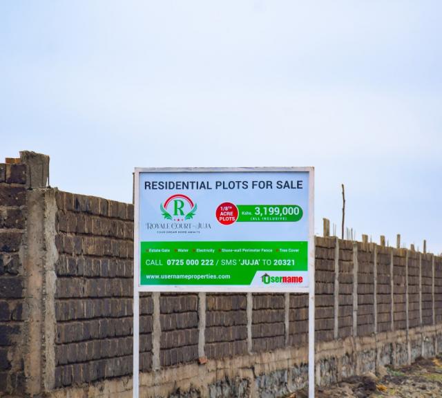 Ongoing Construction of Stone Wall Fence at Royale Court - Juja